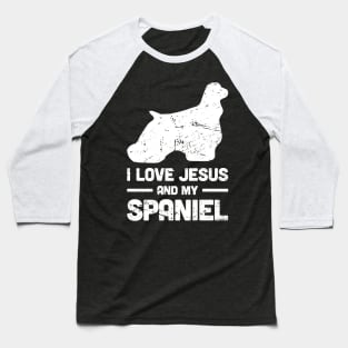 Spaniel - Funny Jesus Christian Dog Baseball T-Shirt
